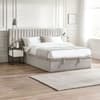 Paige Stone Grey Fabric Ottoman Storage Hotel Bed