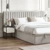 Paige Stone Grey Fabric Ottoman Storage Hotel Bed