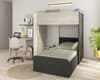 Palatino Slate, White and Light Pine Bunk Bed