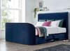 Paris Blue Velvet Fabric Ottoman Electric Media TV Bed