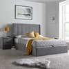 Percy Grey Velvet Ottoman Storage Bed