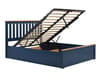 Phoenix Navy Blue Wooden Ottoman Storage Bed