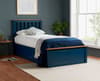 Phoenix Navy Blue Wooden Ottoman Storage Bed Frame Only - 4ft Small Double