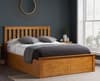 Phoenix Oak Finish Wooden Ottoman Storage Bed Frame - 4ft Small Double