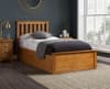 Phoenix Oak Finish Wooden Ottoman Storage Bed Frame - 4ft6 Double