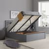 Phoenix Stone Grey Wooden Ottoman Storage Bed Frame Only - 4ft Small Double