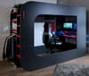 PodBed Grey and Red Gaming High Sleeper - EU Small Double