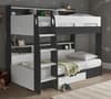 Polaris Grey and White Wooden Storage Bunk Bed