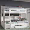 Polaris White Wooden Storage Triple Sleeper Bunk Bed