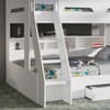 Polaris White Wooden Storage Triple Sleeper Bunk Bed