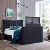 Prince Dark Grey Velvet Ottoman Storage TV Bed with Speakers