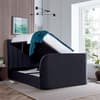 Prince Dark Grey Velvet Ottoman Storage TV Bed with Speakers