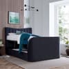 Prince Dark Grey Velvet Ottoman Storage TV Bed with Speakers