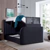 Prince Dark Grey Velvet Ottoman Storage TV Bed with Speakers