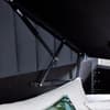 Prince Dark Grey Velvet Ottoman Storage TV Bed with Speakers