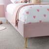 Princess Pink Velvet Kids Bed