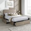 Reid Warm Stone Velvet 4 Drawer Storage Bed Frame - 4ft6 Double