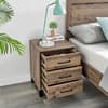 Rodley Oak Wooden 3 Drawer Bedside Table