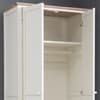 Salerno Ivory and Oak Wooden 2 Door Wardrobe