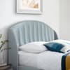 Sandy Blue Velvet Ottoman Storage Bed Frame - 4ft6 Double