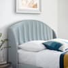 Sandy Blue Velvet Ottoman Storage Bed