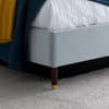 Sandy Blue Velvet Ottoman Storage Bed