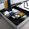 Sandy Grey Velvet Ottoman Storage Bed