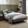Sandy Grey Velvet Ottoman Storage Bed