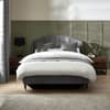 Sandy Grey Velvet Ottoman Storage Bed