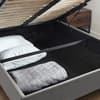 Sandy Grey Velvet Ottoman Storage Bed