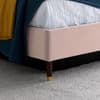 Sandy Pink Velvet Ottoman Storage Bed