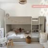 Saturn Oatmeal Fabric Bunk Bed
