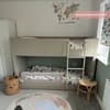 Saturn Oatmeal Fabric Bunk Bed