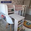 Saturn Pastel Pink and White Wooden Mid Sleeper