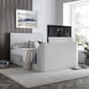 Sherlock Natural Fabric Ottoman Electric Media TV Bed