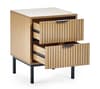 Sia Oak 2 Drawer Bedside Table
