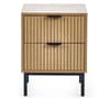Sia Oak 2 Drawer Bedside Table