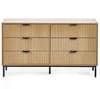 Sia Oak 6 Drawer Wooden Chest