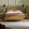 Sia Oak and Black Wooden and Metal Bed