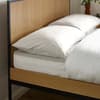Sia Oak and Black Wooden and Metal Bed