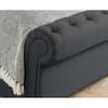 Castello Charcoal Fabric Ottoman Scroll Sleigh Bed