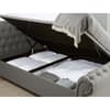 Castello Grey Fabric Ottoman Scroll Sleigh Bed