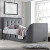 Simpson Light Grey Fabric Ottoman Electric TV Bed