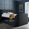 Simpson Slate Grey Fabric Ottoman Electric TV Bed