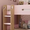Solus Pink and Oak Wooden Bunk Bed
