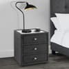 Sorrento Grey Fabric 3 Drawer Bedside Table