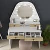 Star Vanity Oak and White Wooden Dressing Table