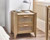 Sydney Oak Rattan 2 Drawer Bedside Table