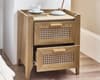 Sydney Oak Rattan 2 Drawer Bedside Table
