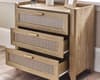 Sydney Oak Rattan 3 Drawer Chest of Drawers